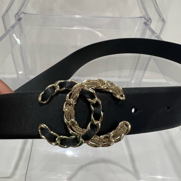 Chanel chain and leather CC Belt - Picture 4 of 6